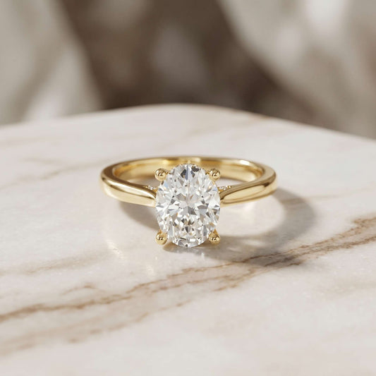 2.13 Ct Oval Moissanite Elevated Solitaire Engagement Ring