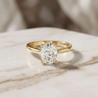 2.13 Ct Oval Moissanite Elevated Solitaire Engagement Ring