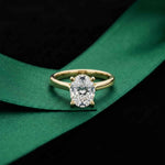 2.13 Ct Oval Moissanite Elevated Solitaire Engagement Ring