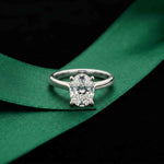 2.13 Ct Oval Moissanite Elevated Solitaire Engagement Ring