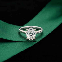 2.13 Ct Oval Moissanite Elevated Solitaire Engagement Ring