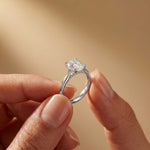 2.13 Ct Oval Moissanite Elevated Solitaire Engagement Ring