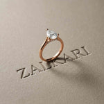 2.14 Ct Pear Moissanite Pavé Bridge Elegant Engagement Ring