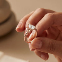 2.14 Ct Pear Moissanite Pavé Bridge Elegant Engagement Ring