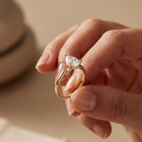 2.14 Ct Pear Moissanite Pavé Bridge Elegant Engagement Ring