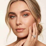 2.14 Ct Pear Moissanite Pavé Bridge Elegant Engagement Ring