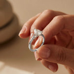 2.14 Ct Pear Moissanite Pavé Bridge Elegant Engagement Ring