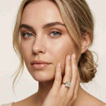 2.14 Ct Princess Cut Moissanite Solitaire with Accent Engagement Ring