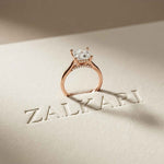 2.14 Ct Princess Cut Moissanite Solitaire with Accent Engagement Ring