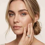 2.14 Ct Princess Cut Moissanite Solitaire with Accent Engagement Ring