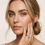2.14 Ct Princess Cut Moissanite Solitaire with Accent Engagement Ring