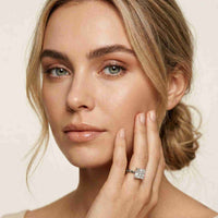 2.14 Ct Princess Cut Moissanite Solitaire with Accent Engagement Ring