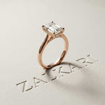 2.15 Ct Radiant Moissanite Hidden Halo Engagement Ring Rose Gold