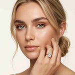 2.15 Ct Radiant Moissanite Hidden Halo Engagement Ring Rose Gold