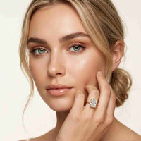 2.15 Ct Radiant Moissanite Hidden Halo Engagement Ring Rose Gold