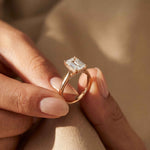 2.15 Ct Radiant Moissanite Hidden Halo Engagement Ring Rose Gold