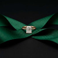 2.15 Ct Radiant Moissanite Hidden Halo Engagement Ring Rose Gold