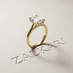 2.15 Ct Radiant Moissanite Hidden Halo Engagement Ring Gold