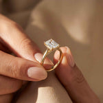 2.15 Ct Radiant Moissanite Hidden Halo Engagement Ring Gold