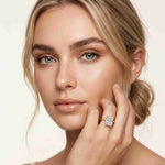 2.15 Ct Radiant Moissanite Hidden Halo Engagement Ring Gold