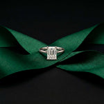 2.15 Ct Radiant Moissanite Hidden Halo Engagement Ring White