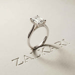 2.15 Ct Radiant Moissanite Hidden Halo Engagement Ring White