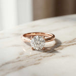 2.13 Ct Round Moissanite Split Cathedral Shank Engagement Ring