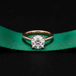 2.13 Ct Round Moissanite Split Cathedral Shank Engagement Ring