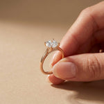 2.13 Ct Round Moissanite Split Cathedral Shank Engagement Ring