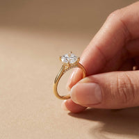 2.13 Ct Round Moissanite Split Cathedral Shank Engagement Ring