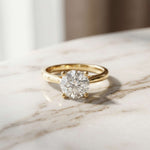 2.13 Ct Round Moissanite Split Cathedral Shank Engagement Ring