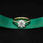 2.13 Ct Round Moissanite Split Cathedral Shank Engagement Ring
