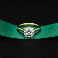 2.13 Ct Round Moissanite Split Cathedral Shank Engagement Ring