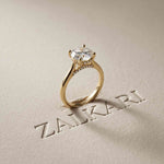 2.13 Ct Round Moissanite Split Cathedral Shank Engagement Ring