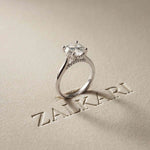 2.13 Ct Round Moissanite Split Cathedral Shank Engagement Ring