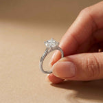 2.13 Ct Round Moissanite Split Cathedral Shank Engagement Ring