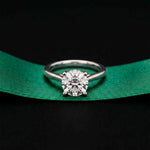 2.13 Ct Round Moissanite Split Cathedral Shank Engagement Ring