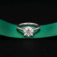 2.13 Ct Round Moissanite Split Cathedral Shank Engagement Ring