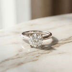 2.13 Ct Round Moissanite Split Cathedral Shank Engagement Ring