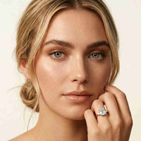 2.16 Ct Asscher Moissanite Cathedral Setting Engagement Ring