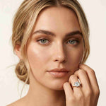 2.16 Ct Asscher Moissanite Cathedral Setting Engagement Ring