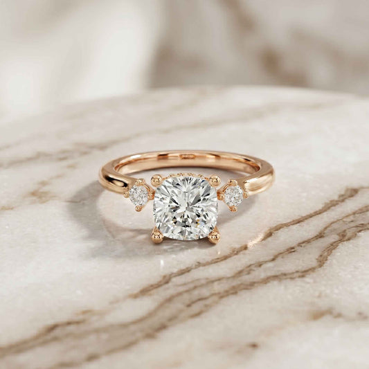 2.16 Ct Cushion Cut Moissanite Classic Basket Setting Engagement Ring
