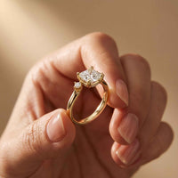 2.16 Ct Cushion Cut Moissanite Classic Basket Setting Engagement Ring