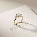 2.16 Ct Cushion Cut Moissanite Classic Basket Setting Engagement Ring