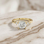 2.16 Ct Cushion Cut Moissanite Classic Basket Setting Engagement Ring