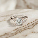 2.16 Ct Cushion Cut Moissanite Classic Basket Setting Engagement Ring