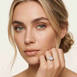 2.16 Ct Emerald Cut Moissanite Invisible Halo Engagement Ring