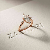 2.17 Ct Marquise Moissanite Cathedral Setting Engagement Ring