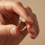 2.17 Ct Marquise Moissanite Cathedral Setting Engagement Ring