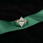 2.17 Ct Marquise Moissanite Cathedral Setting Engagement Ring